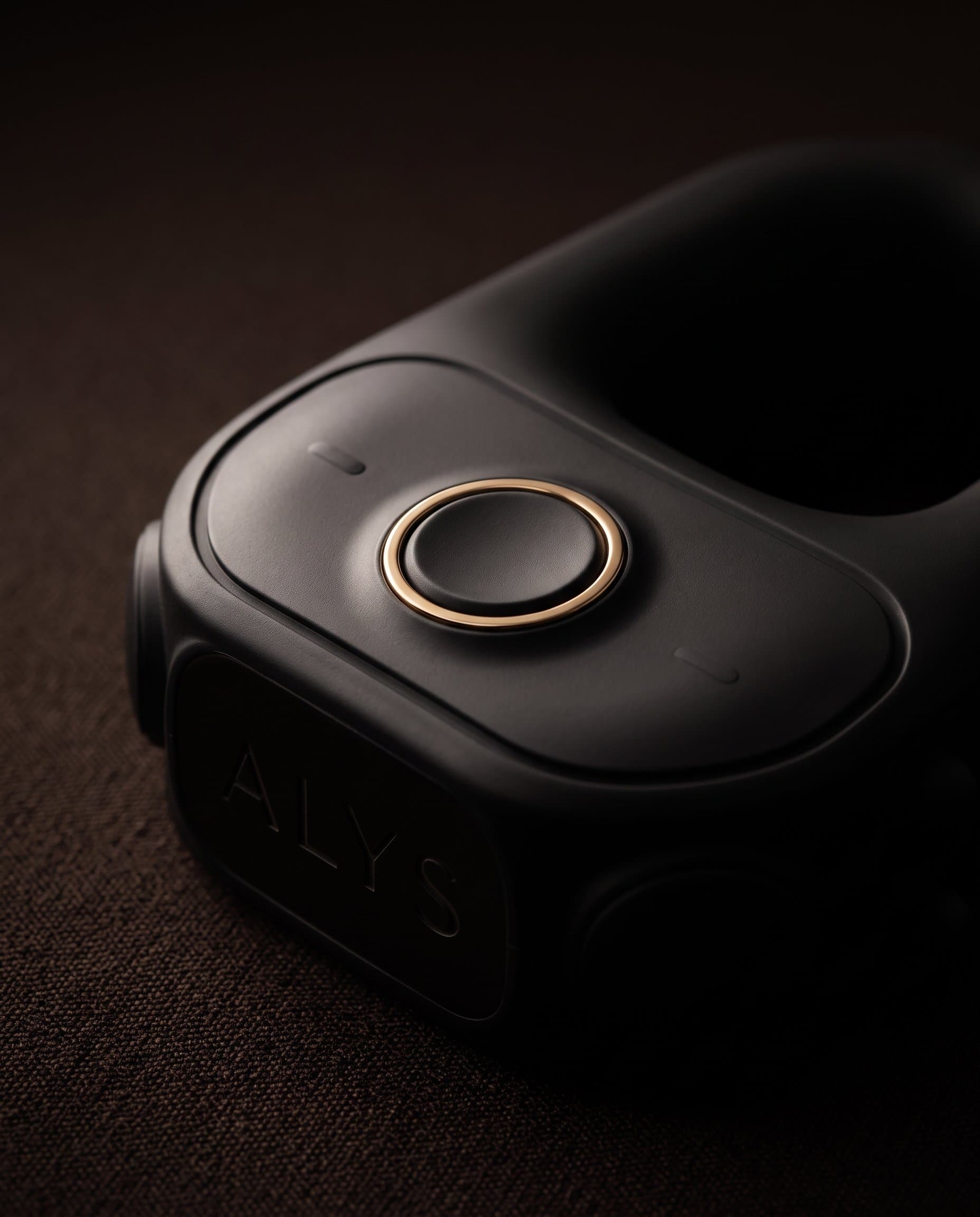 Macro of ALYS CORE intensity controls, dark editorial set